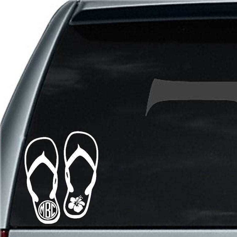 Monogram Flip Flop Decal / Car Decal / Macbook Decal / Laptop