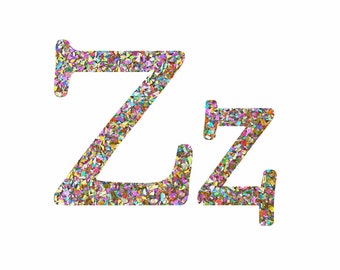 Glitter Letter Z, Resin Letter Filled with Glitter, Glitter Home Decor ...