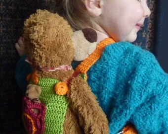 Doll carrier crochet pattern, PDF, baby carrier for children, 006.