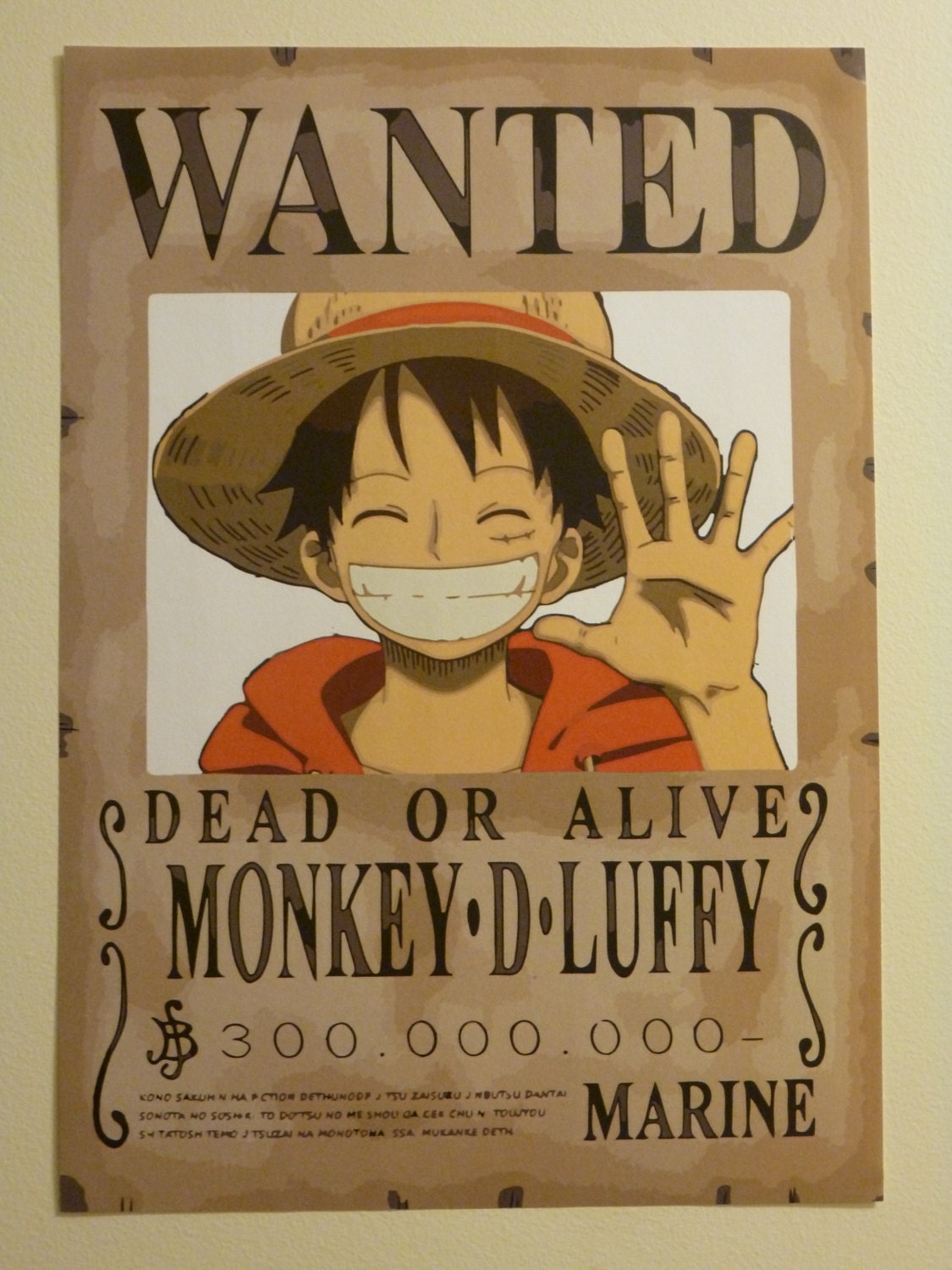 Small One Piece Wanted Poster by MadYadStudio on Etsy