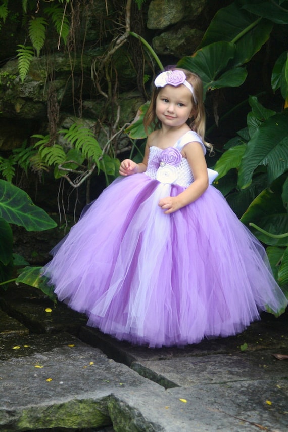 Items similar to Purple Flower Girl Tutu Dress on Etsy