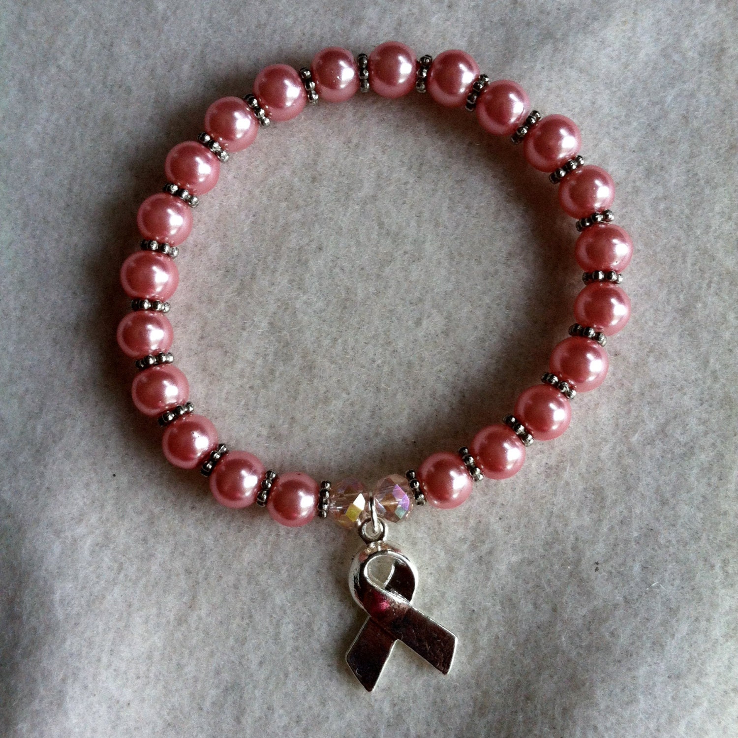 Breast Cancer Bracelet with Spacers