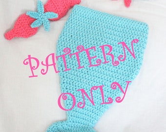 tutorial crochet headband pattern Starfish and  Top with Mermaid PDF Tail  Crochet PATTERN!! Headband