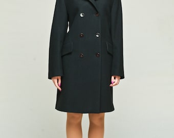 Black Coat Fleece Jacket High collar Loose Fit Long Coat