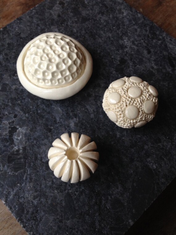 Items similar to Set of 3 handmade, white ceramic on Etsy