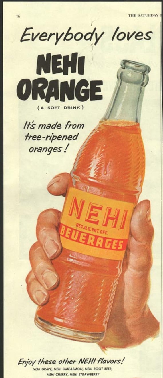 Original orange soft drink ads from 1930s Saturday Evening