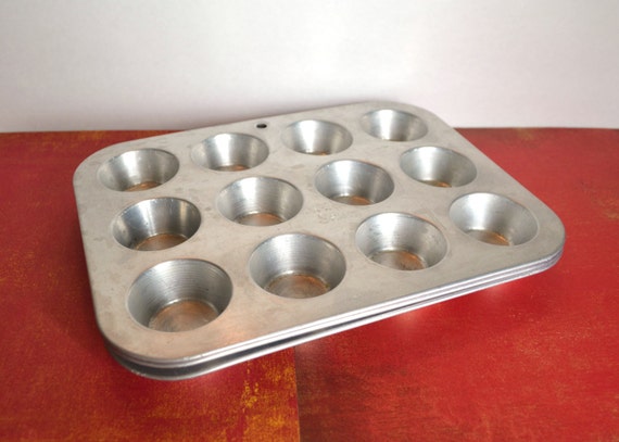 3 Vintage Aluminum Mini Muffin / Cupcake Tins by Sears