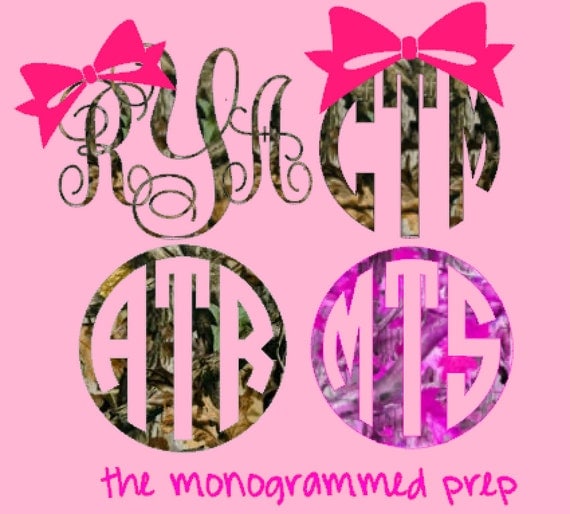 Camo Monogram Car Decal Sticker