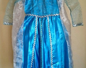 Elsa dress Frozen costume gown with attached cape , elsa princess ...