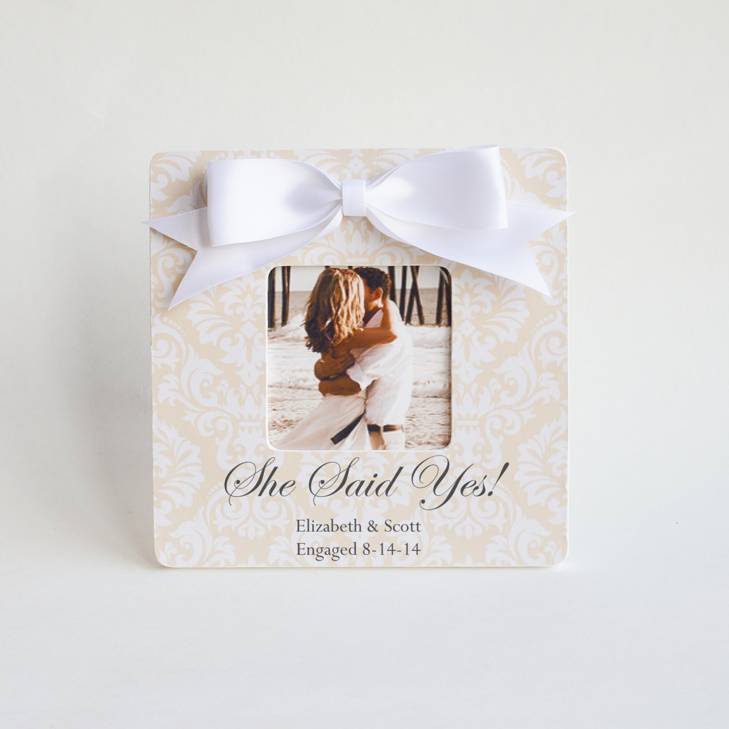 She Said Yes Engagement Picture Frame Gift by