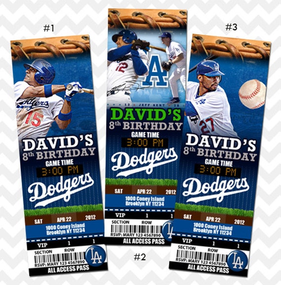 la dodgers los angeles dodgers ticket invitation by