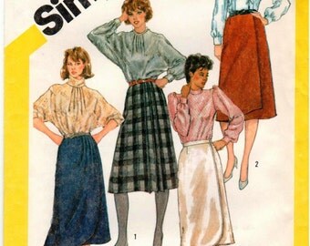 Vintage UNCUT Simplicity Pattern 6080 - Misses Set of Front-Wrap Skirts - Size 14