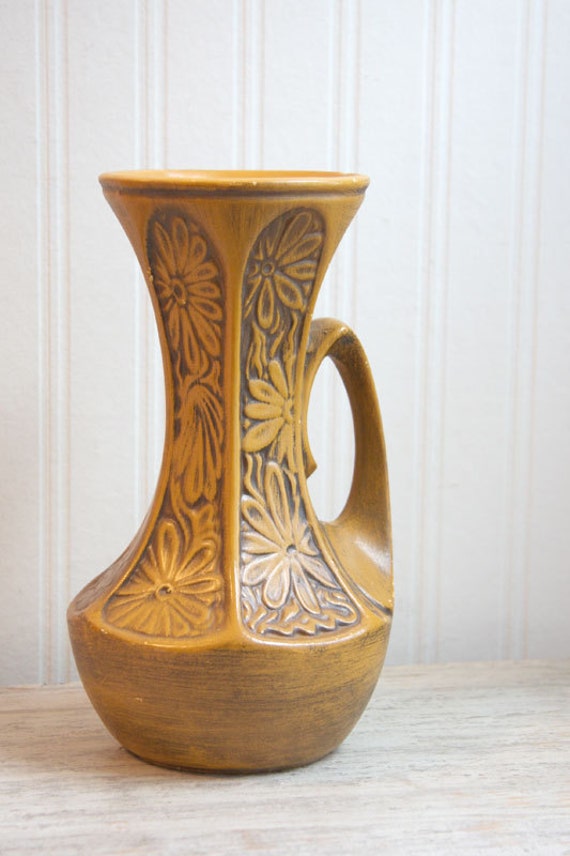 Mccoy Pottery Flower Vase Mustard Yellow Southwestern