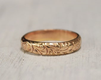 gold floral ring gold band 14k yellow gold fill renaissance wedding gift - Vintage Style Wedding Rings gold floral ring gold band 14k yellow gold fill renaissance wedding gift - Vintage Style Wedding Rings