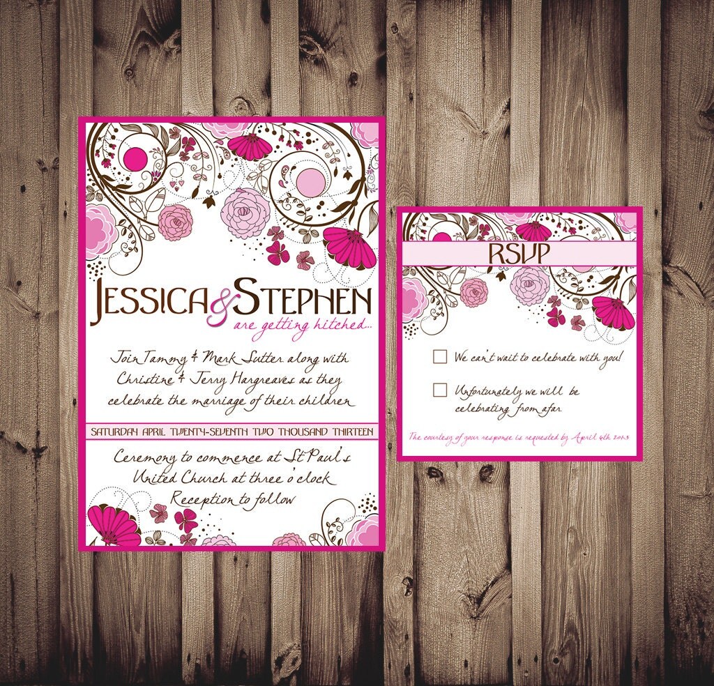 DIY Wedding Invitation Pack 5 x 7 Print At by