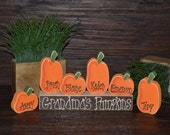 Pumpkin Thanksgiving Decor Personalized Pumpkins Family Block Set-Personalized Grandma Gift Thanksgiving Decoration Personalized Holiday