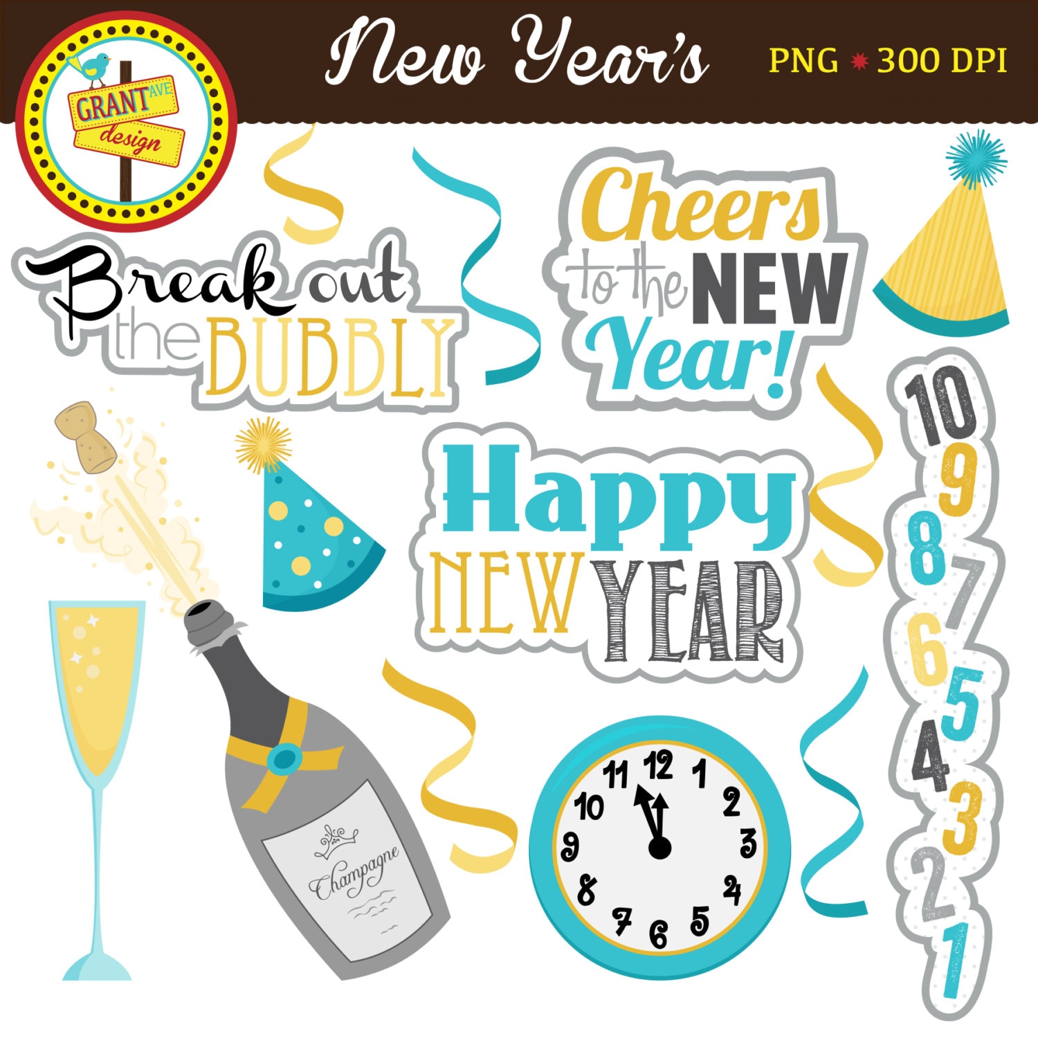 New Year's Clipart New Year Clip Art Cute Digital