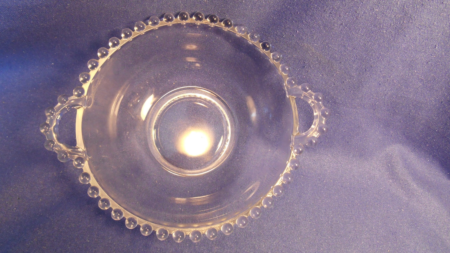 SALE Candlewick 7 inch handled bowl Imperial Glass Co Haute Juice