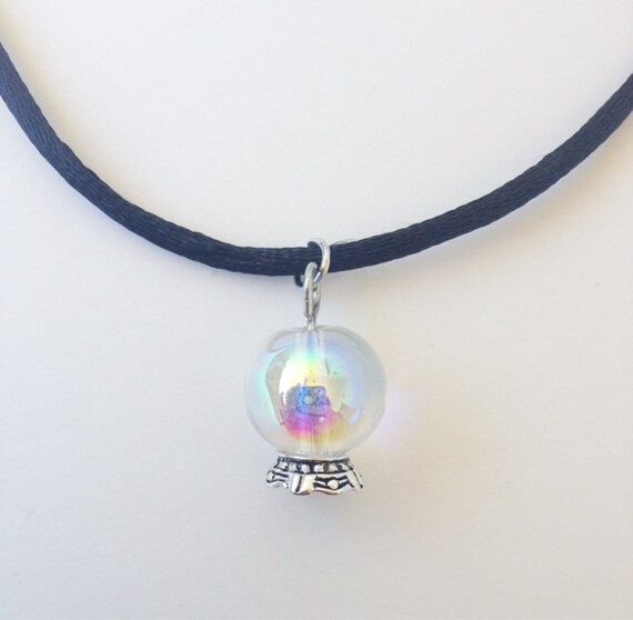 Crystal Ball Choker Necklace 90s Choker Crystal Ball