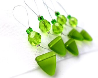 LAST SET - Apple Martini - Five Snag Free Stitch Markers - Fits Up To 6.0 mm (10 US) - Limited Edition