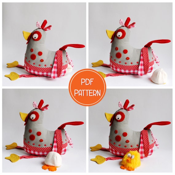 Plush Pattern Chicken PDF Sewing Pattern Softie Pattern