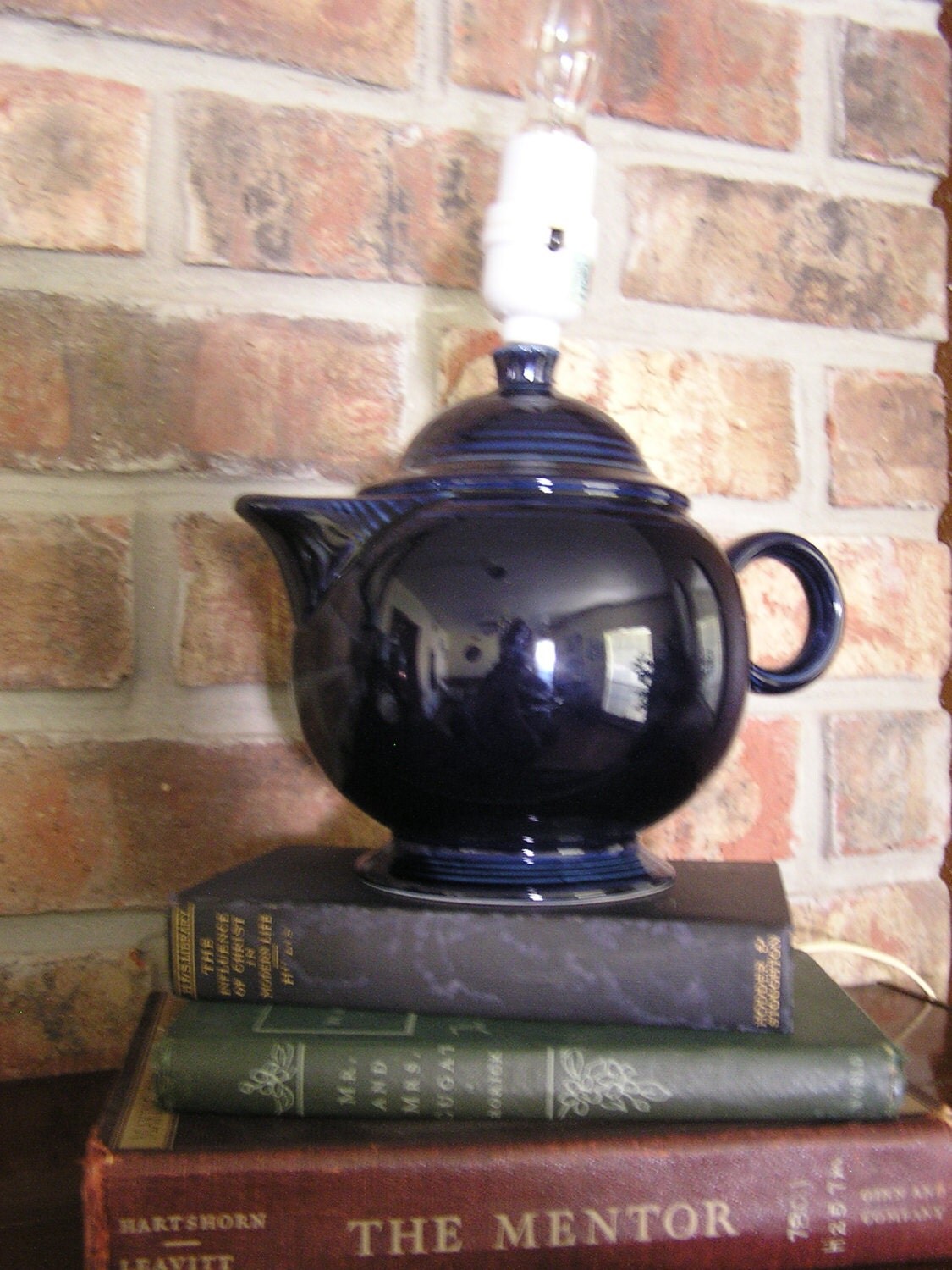 Blue Teapot Lamp Ceramic