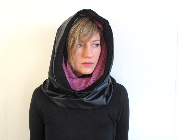 Hooded Waterproof warm lightweight scarf  Super lining. and scarf knit hooded lightweight  with