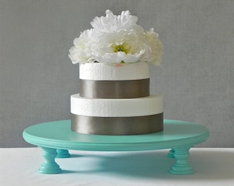 14" Cake Stand Cupcake Stand Robins Egg Blue Teal Blue Rustic Blue Wedding Shower E. Isabella Designs Featured In Martha Stewart Weddings