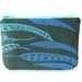 Medium zipper pouch/ makeup bag / clutch --- Feathers on black