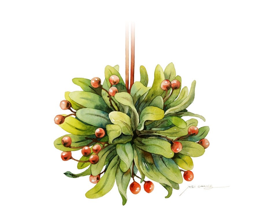 watercolor painting mistletoe painting watercolor watercolor painting mistletoe painting watercolor