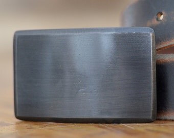 Gun Metal Steel Recession Belt Buckle by Fosterweld