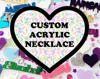 Custom Laser Cut Acrylic Necklace MADE TO ORDER