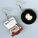 Vintage Record Player Earrings - retro Apple 45 - musical band musician gift - music earring design - Designs by Annette