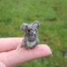 Needle Felted Miniature Gray Mouse Tiny Figurine