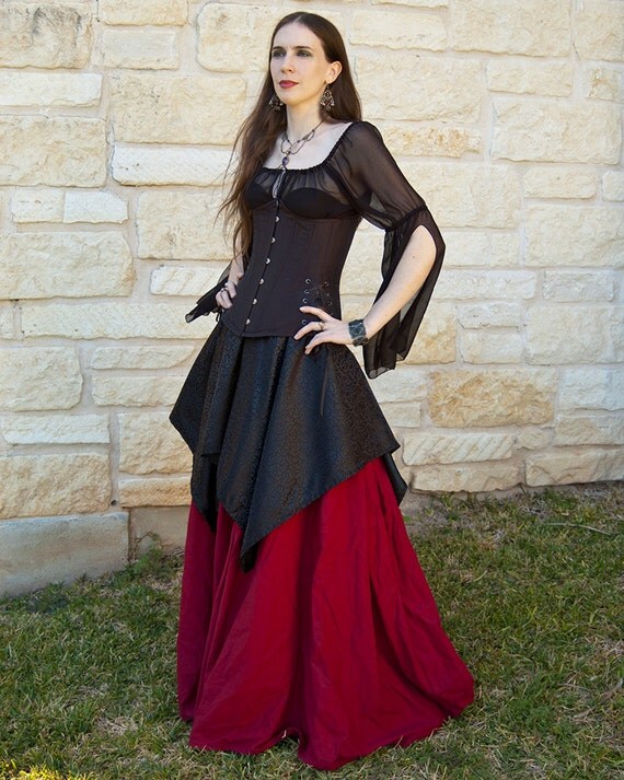 Roman Red Renaissance Skirt Halloween Costume Ren Faire