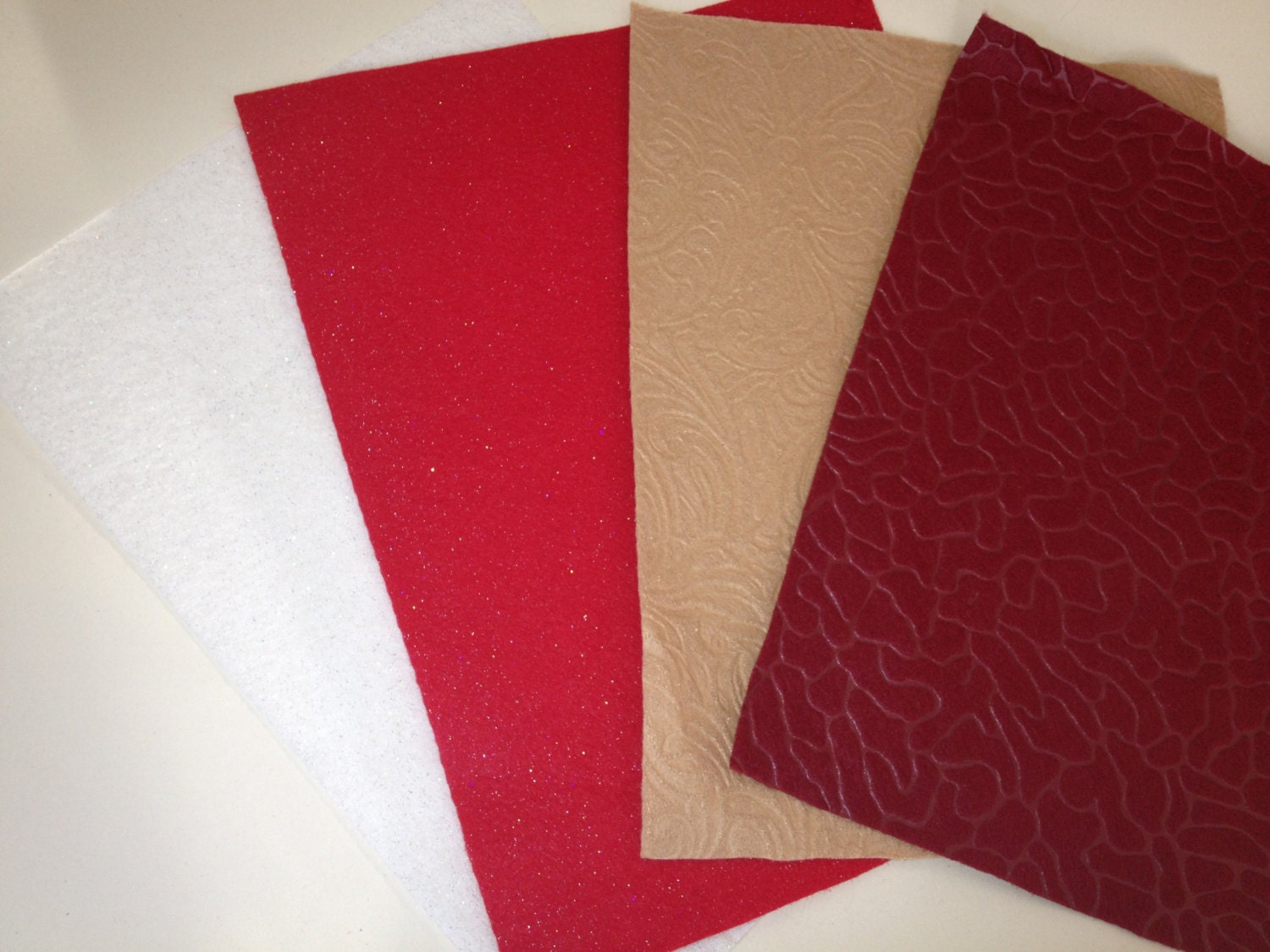 Specialty embossed felt and glitter felt fabric sheets by LoveCyn