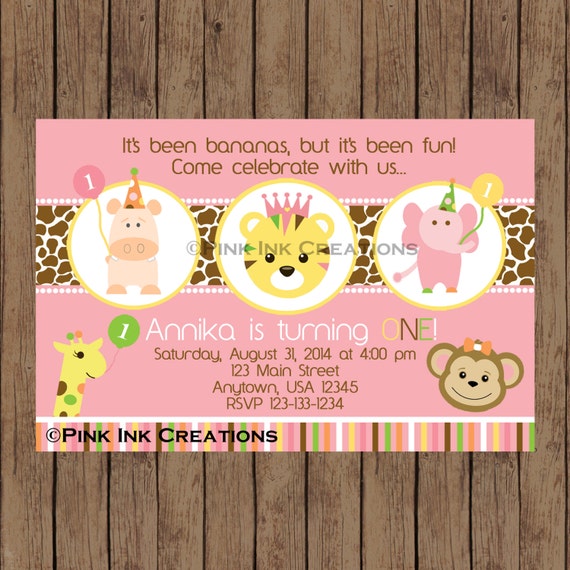 Zoo Party Pink Invitations / Zoo Birthday Party Invitations / Sweet Safari Invitations / PRINTABLE / U Print Il_570xn