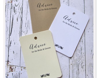 50 Wedding Advice Tags, Bridal Shower Tags, Wish Cards, Bridal Shower Advice Tags, Wish Tags, Wedding Wish Tree Tags, Baby Shower Tag, W001