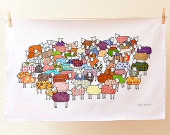 Colourful Sheep Tea Towel