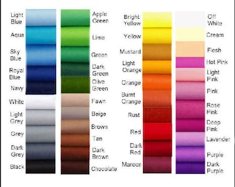 Wool Felt by the YARD or METRE. Choose your own colours