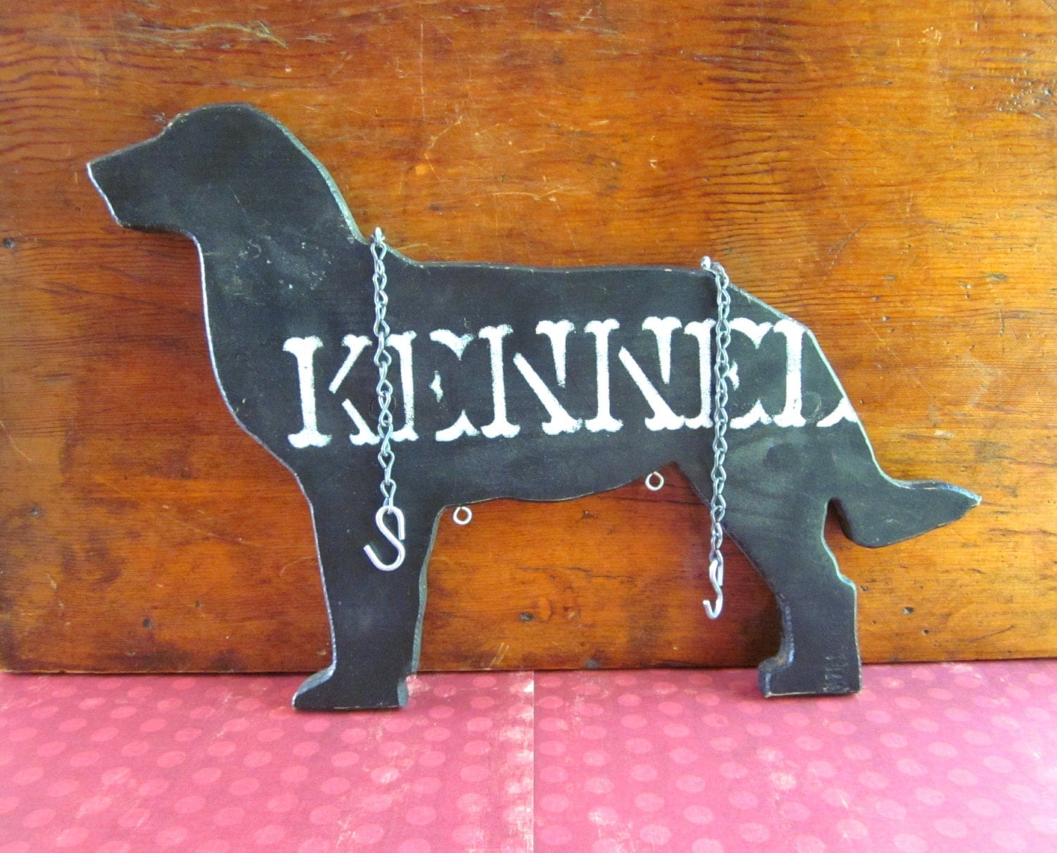 Vintage Wooden Kennel Sign Black Dog by 5and10vintage on Etsy