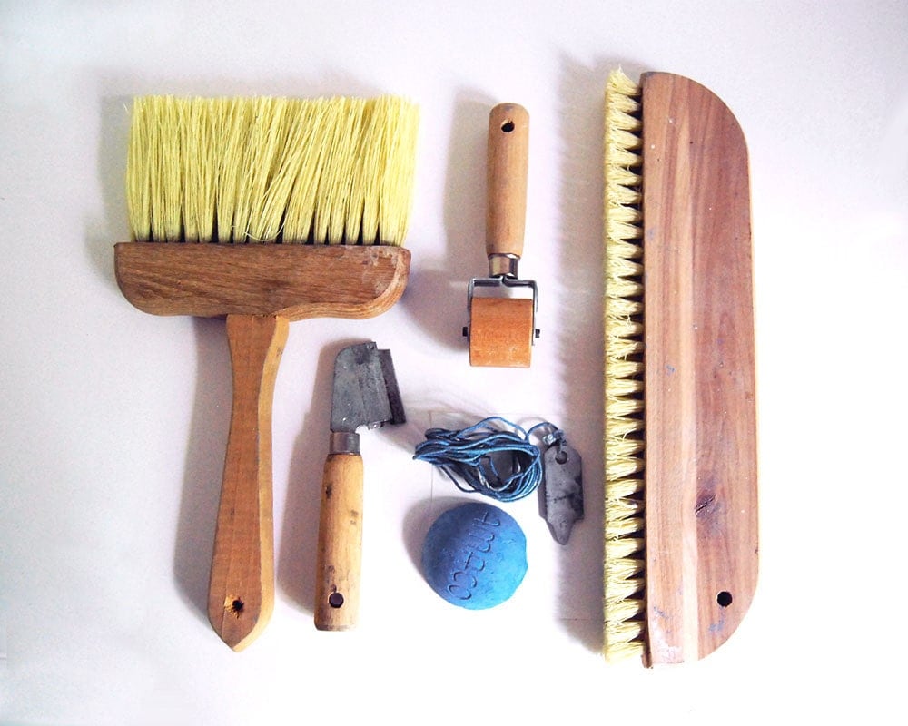 Vintage Wallpaper Hanging Kit 1970s Tool Set Warner Vinyl