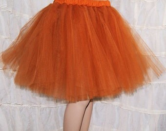 SteamPunk Copper Orange Romance Knee Length TuTu skirt adult Medium MTCoffinz - Ready to Ship