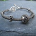 Reserved for Mandy ~ CLEARANCE - Sterling Silver Bangle Bracelet with Bali Silver Bead - wire wrapped wire work twisted wire bali sterling