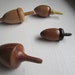 Four Handcrafted Wooden Spinning Tops Set No16