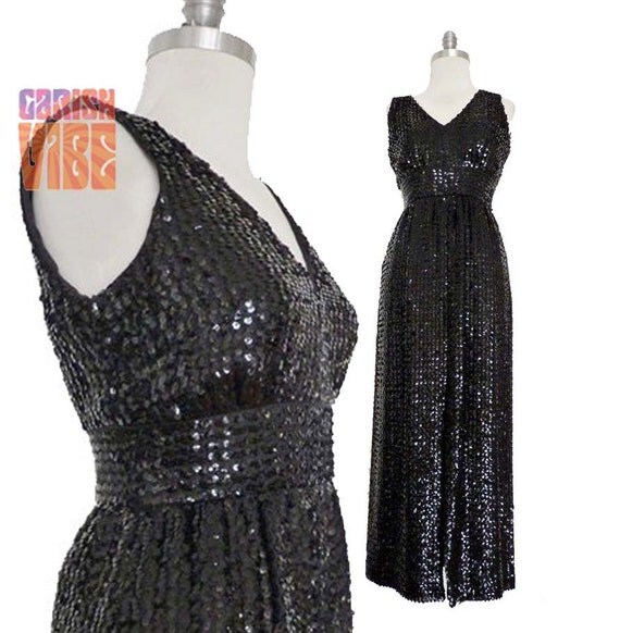 Sequin Dress Vintage Bombshell Marilyn 1960s WET LOOK by PWRofVTG