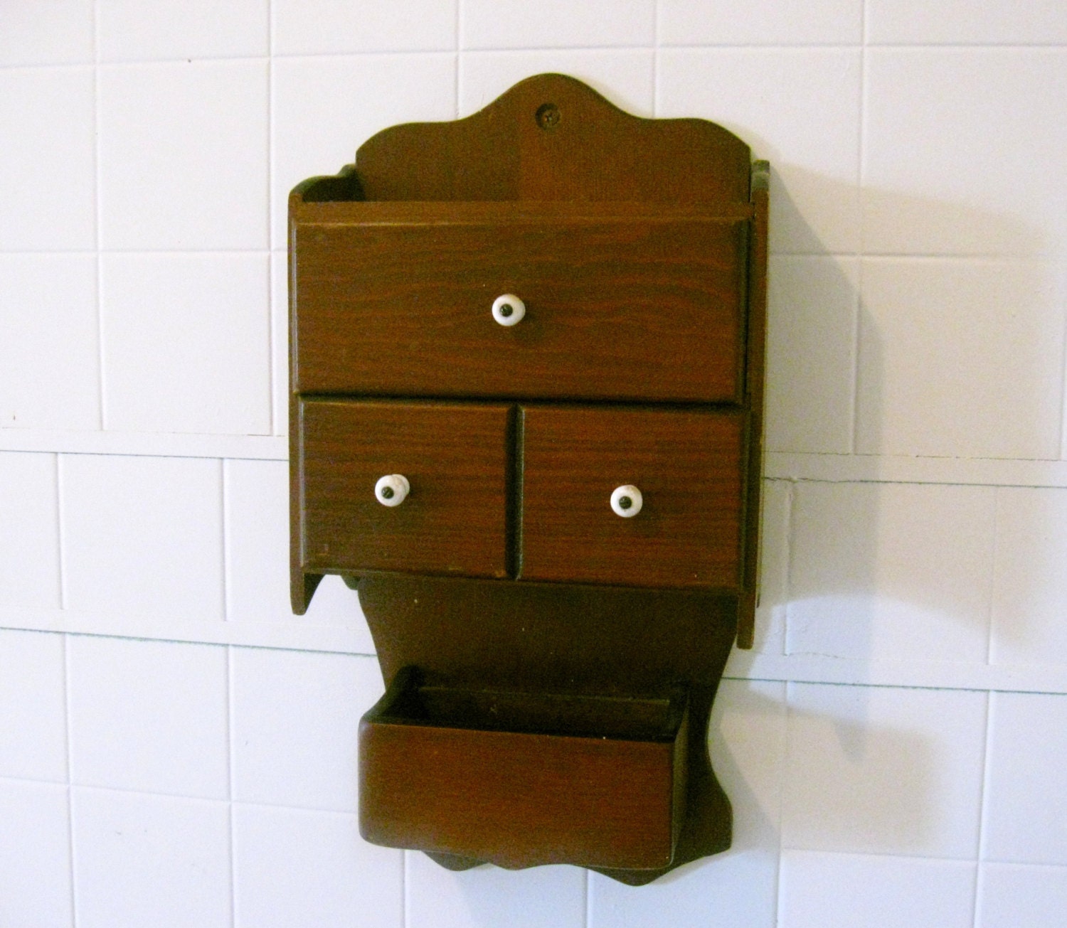 Old Antique Spice Rack with Drawers