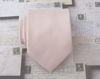 Mens Tie Nude Pink Oatmeal Blush Silk Necktie