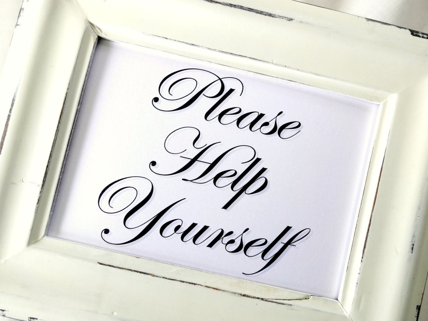 Please Help Yourself Wedding Sign White or Ivory by lilcubby
