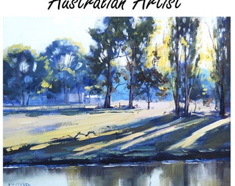 Multi AWARD WINNING ARTIST Tumut River Landscape Painting Graham Gercken